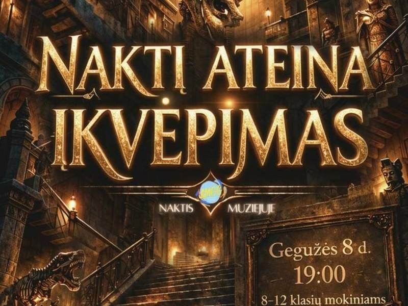 Renginys 8-12 klasių mokiniams "Naktį ateina įkvėpimas"
