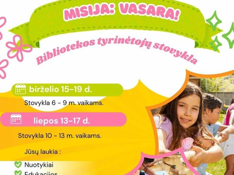 Bibliotekos tyrinėtojų stovykla "Misija:Vasara"