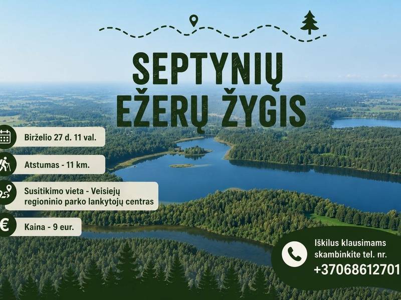Wanderung zu den Sieben Seen im Veisiejai Regionalpark