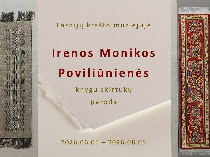  Irenos Monikos Poviliūnienės surinktų knygų skirtukų paroda