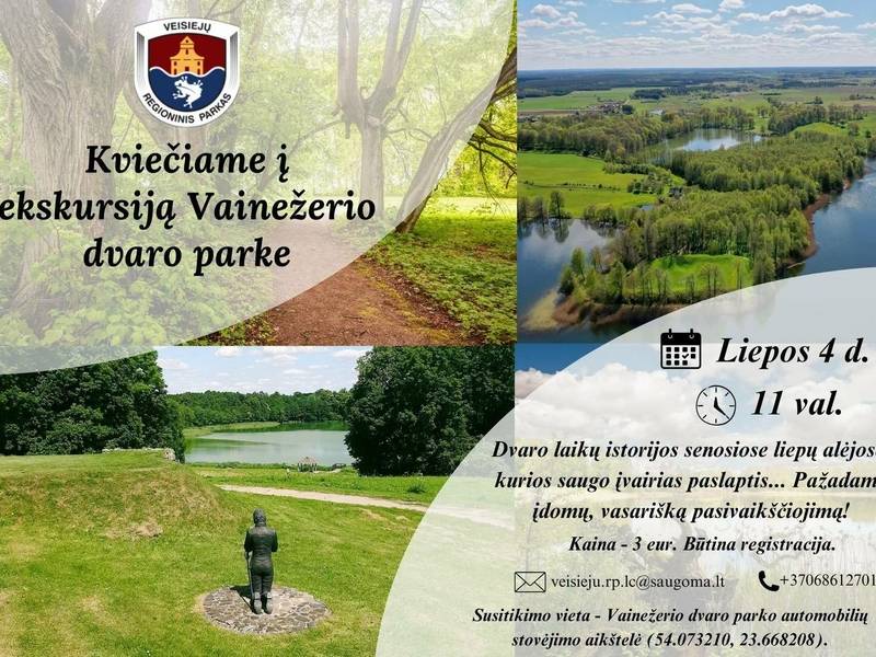 Ekskursija Vainežerio dvaro parke
