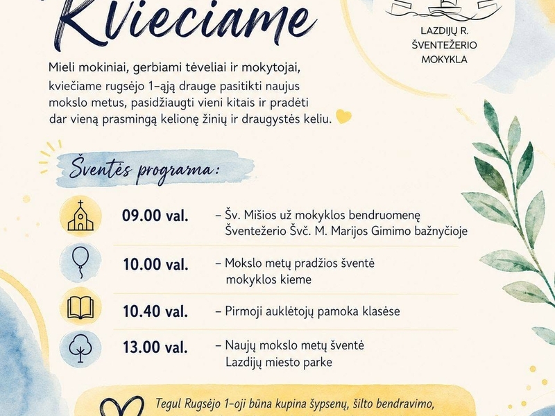 Rugsėjo 1-osios šventė Šventežerio mokykloje