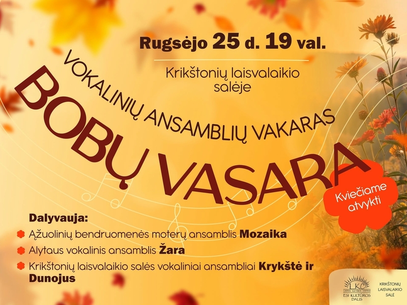 Vokalinių ansamblių vakaras „Bobų vasara“