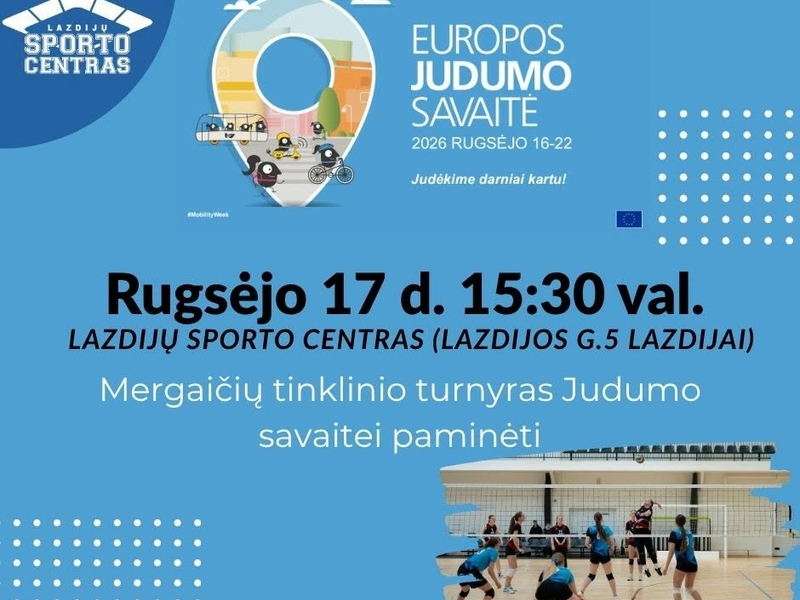 Mergaičių tinklinio turnyras Judumo savaitei paminėti