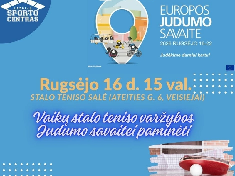 Vaikų stalo teniso varžybos Judumo savaitei paminėti 