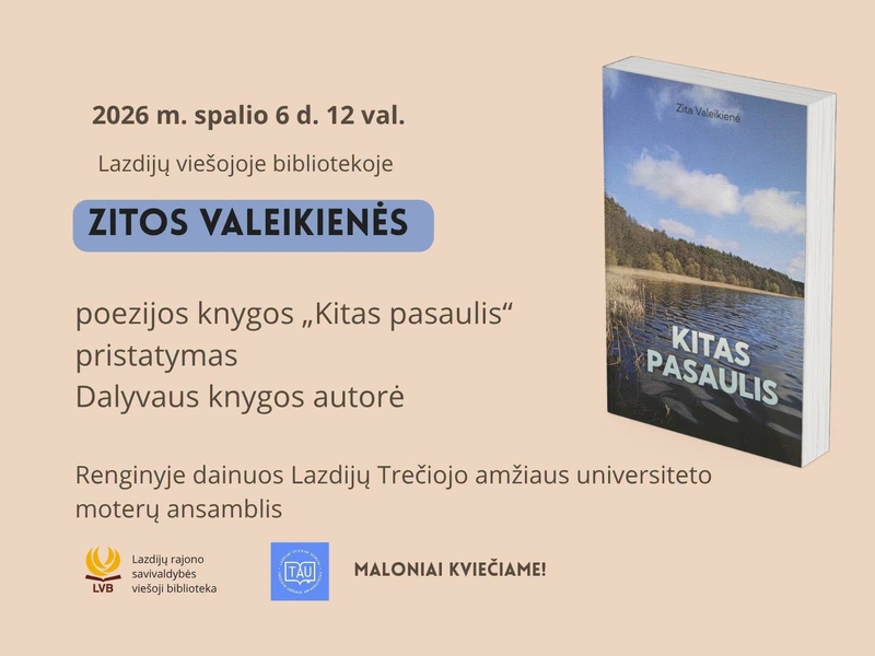 Zitos Valeikienės poezijos knygos "Kitas pasaulis" pristatymas