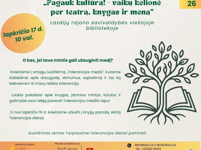 ''Pagauk kultūrą! - vaikų kelionė per teatrą, knygas ir meną"